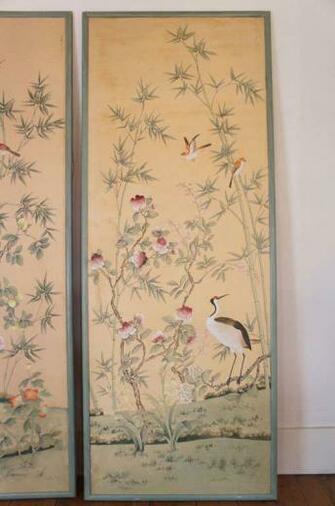 Pair Of De Gournay Hand Painted Wallpaper Panels At 1stdibs