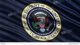4k Usa President Seal Flag Loop Stock Animation Royalty