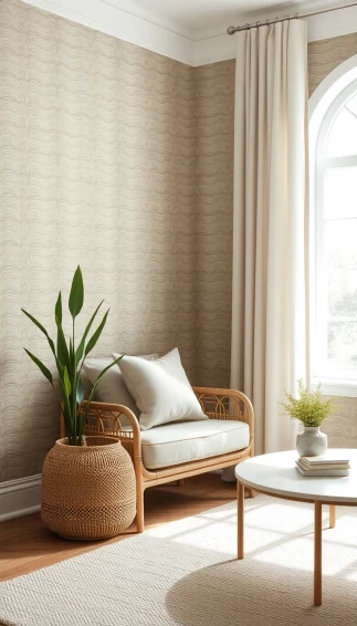 Faux Seagrass Wallpaper
