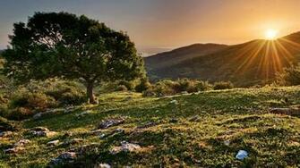 Sunset Mountain Landscape IwallHD Wallpaper HD