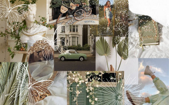 Sage Green Collage Wallpaper