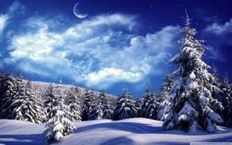 Moonlight Over Snowy Forest Phone Wallpaper By Msdee119
