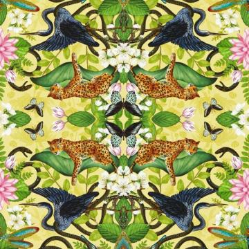 Wonderlust Tea Story Citron Wallpaper Wedgewood
