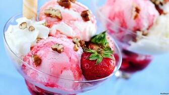 Delicious Fresh Fruit Ice Cream Wallpaper Gallery