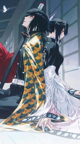 Giyu And Shinobu Kimetsu No Yaiba Pillars 4k Phone HD
