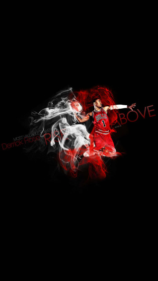 The Chicago Bulls Logo Printed On An iPhone Wallpaper