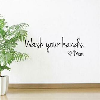 Wash Your Hands Vinyl Quote Wall Decal Stickers Family Rule