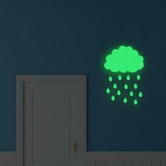 Phosphorescent Raindrop Cloud Fosforescente Luminous Wall Stickers