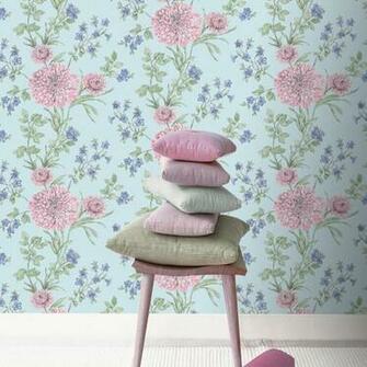 Rasch Bordeaux Floral Wallpaper In Blue And Pink