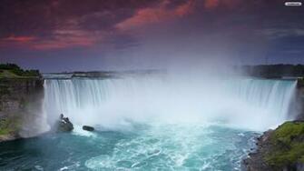 As Desktop Wallpaper Waterfall At Sunset Kb