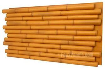 Wellington Fake Bamboo Panels Golden Contemporary Wallpaper By