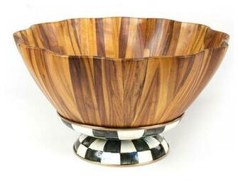 Courtly Check Fluted Salad Bowl Mackenzie Childs Eclectic Serving