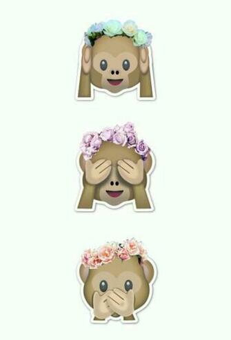 Cute Emoji Flower Love Monkey Monkeys Affen
