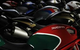 Ducati Monster Bikes Lined Desktop Wallpaper HD Res