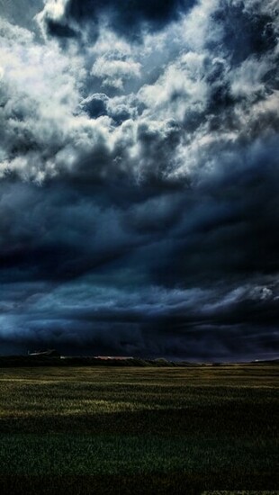Dark Clouds Above Farmland Wallpaper iPhone