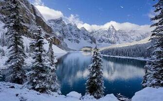 Snowy Day At The Mountain Lake Screensaver