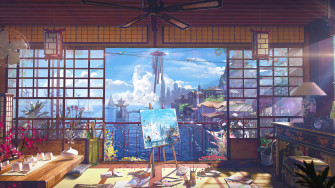 City Sea Anime Scenery Digital Art 4k Wallpaper