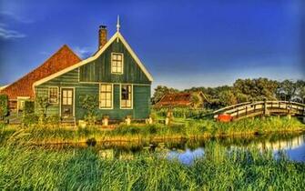 City Village Cottage House Footpath Forest B Desktop Wallpaper