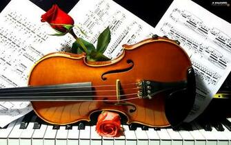 Roses Tunes Violin Piano For Desktop Wallpaper