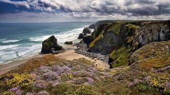 Hidden Small Beach In Cornwall Wallpaper