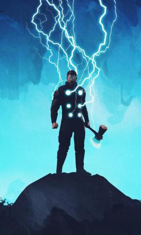 Thor Artwork Lightning God Wallpaper iPhone