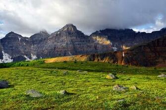 Fields Grass Mountains Sky Wallpaper