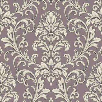 Purple Silver HD6951 Feathered Damask Wallpaper Textures