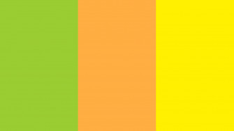Green Yellow Orange And Rose Solid Three
