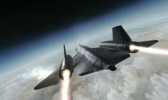 Aircraft Sr Blackbird Fly Clouds HD Wallpaper