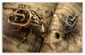 Steampunk Music HD Wallpaper For Wide Widescreen Whxga Wqxga