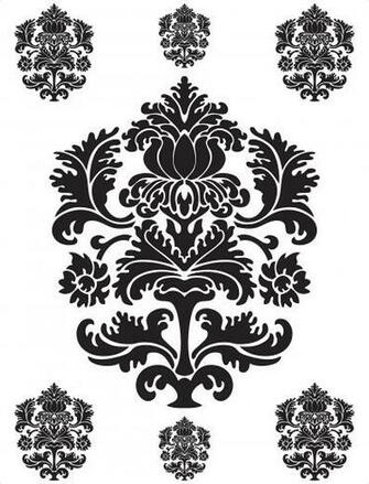 Brewster Wallcovering Black And White Damask Wallpaper
