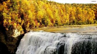 Autumn Waterfall Wallpaper