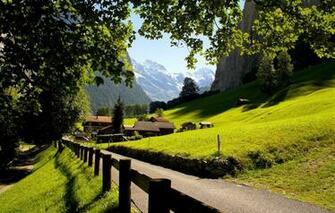 Wallpaper Mountains The City Switzerland Alps Lauterbrunnen