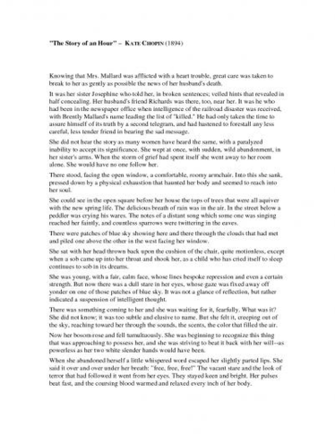 The Story Of An Hour Kate Chopin Document Sample