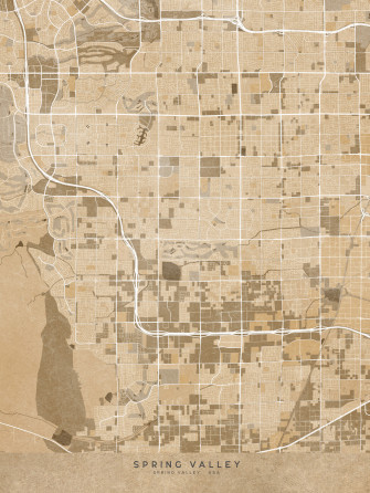 Map Of Spring Valley Nv Usa In Sepia Vintage Style Wall Mural
