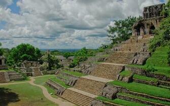 Mayan Ruins Palanque Mexico Wallpaper