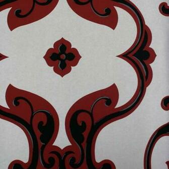Dark Red On Silver Wallpaper Contemporary By Purehome
