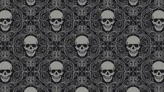 Dark Horror Skulls Pattern Wallpaper