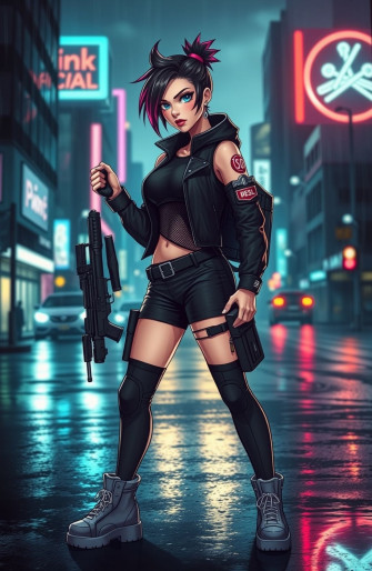 Girl With Gun Wallpaper