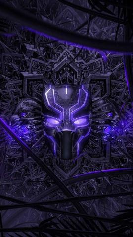 Black Panther Purple Vibranium Suit iPhone Wallpaper