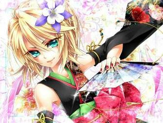Image Vocaloid Flowers Kimono Kagamine Rin HD Wallpaper Jpg Camp
