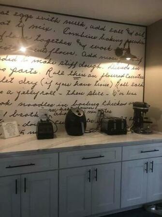 Kitchen Backsplash Of A Handwritten Family Recipe