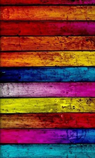 Cellphone Wallpaper Rainbow Painted Wood