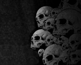 Skulls Black Emo Wallpaper