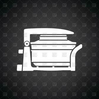 Electric Convection Oven Icon On Black Background Vector Image Of