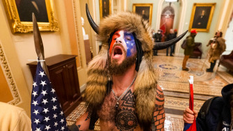 Us Capitol Q Anon Confederate Flag Man And Baked Alaska Here