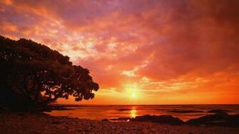 Nature Landscapes HD Wallpaper Fiery Sunset Pics