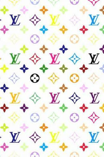 Louis Vuitton Patterns On White Background Wallpaper iPhone