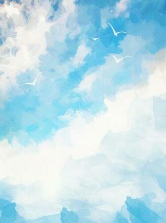 Cielo Nubes Azul Imitacion Efectos De Acuarela Fondo En