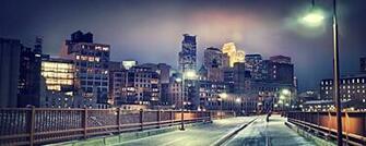 Minneapolis Usa Bridge Winter Light Evening HDr Wallpaper